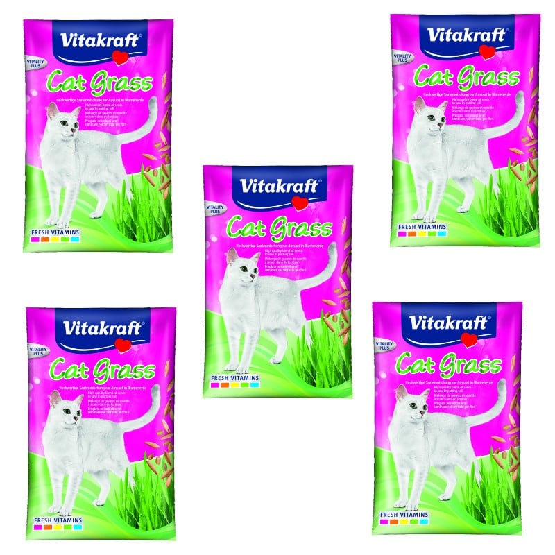 Vitakraft - 5 x Cat Grass 50g Refill - Kjæledyr og utstyr