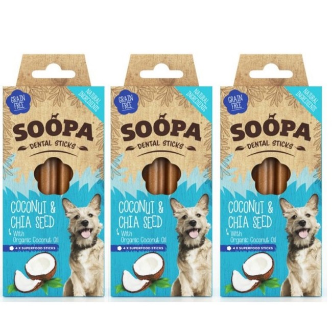 SOOPA - Dental Sticks Cocont & Chia Seed 100g x 3