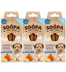 SOOPA - Puppy Sticks Banana & Pumpkin 100g x 3
