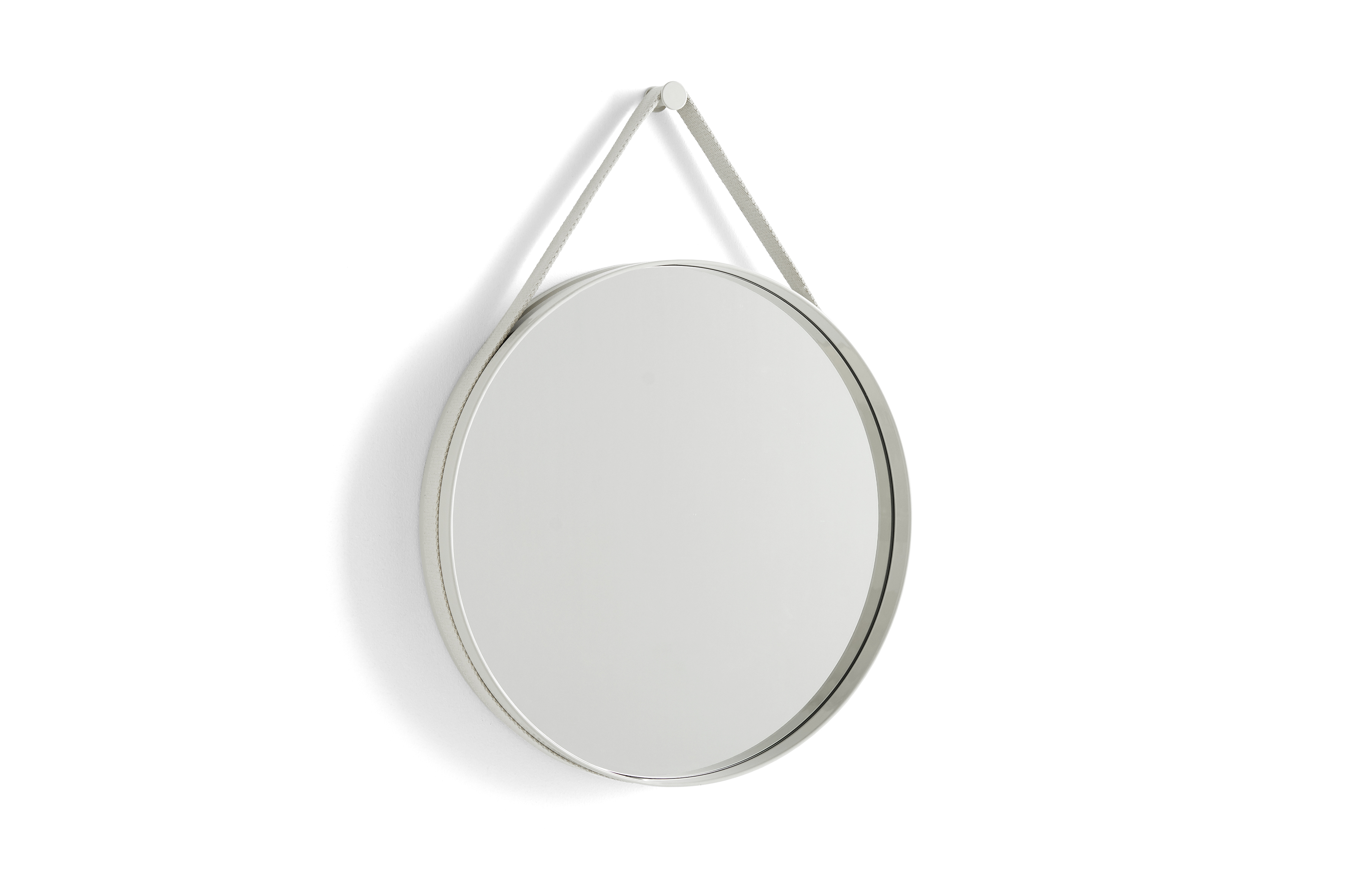 12: HAY - Strap Mirror Spejl No 2 Ø50 cm - Lys grå