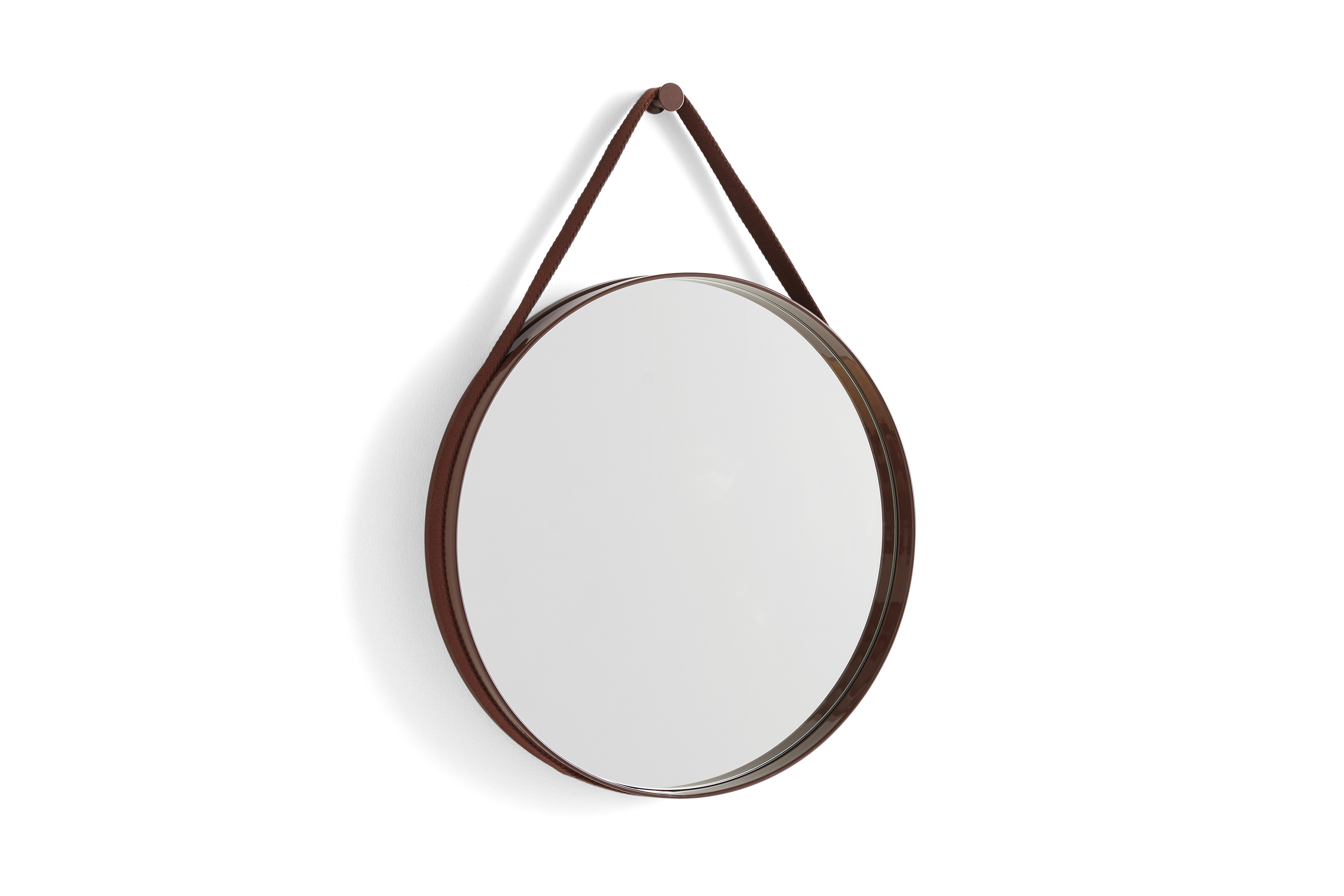 11: HAY - Strap Mirror Spejl No 2 Ø50 cm - Mørk brun