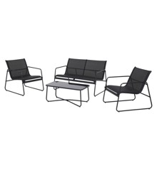 Living Outdoor - Tærø Have Loungesæt - metal/tekstil - sort/sort