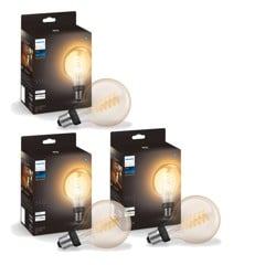 Philips Hue - 3x E27 Filament G93 - White Ambiance - Bundle