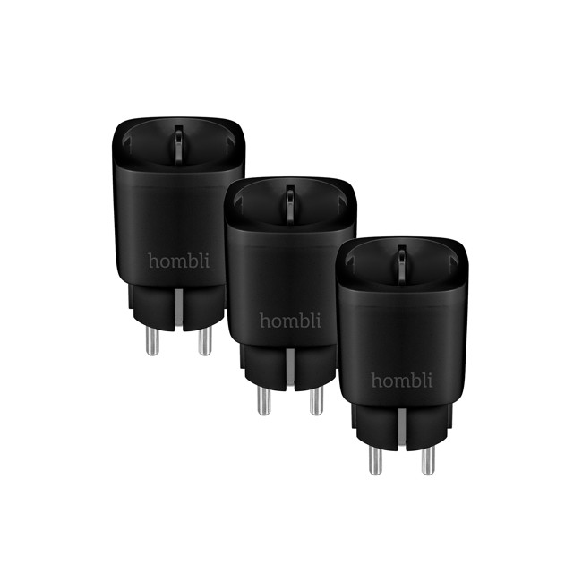 Hombli - Smart Socket (EU), Promo Pack 2+1, Black