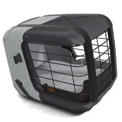 4Pets - Hunde transportbur til bilen Caree Cool Grey 46,5x47,2x57 cm