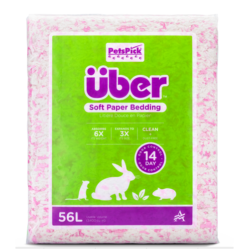 Über - Soft Paper Bedding 56l Pink/White - (45064)
