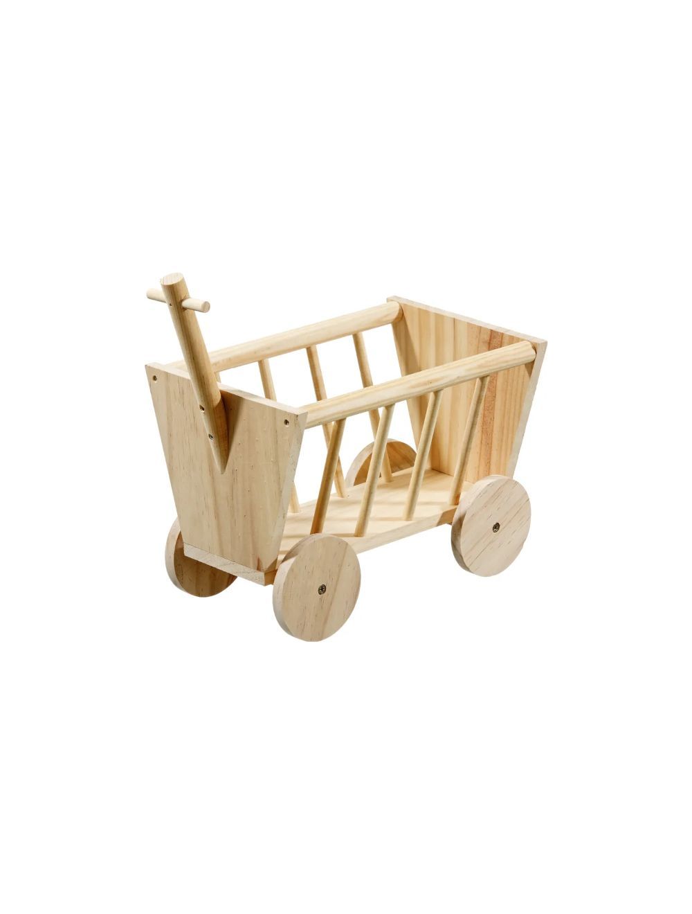 Flamingo - Hayrack wagon in wood, M 29x19x21cm - (540058501033) - Kjæledyr og utstyr
