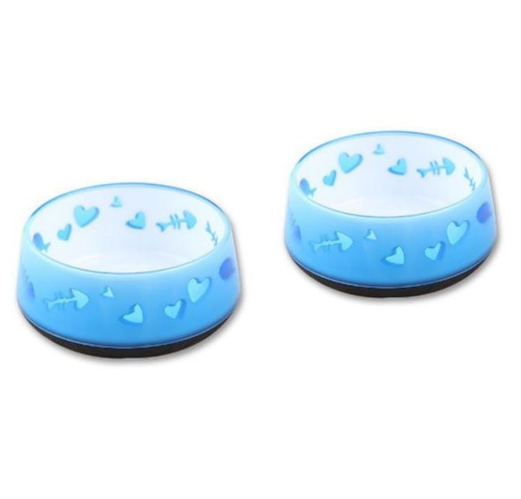 ALL FOR PAWS - Katteskål Heavy Base Blue x 2 - 190ml 11cm