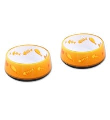 ALL FOR PAWS - Cat Bowl Heavy Base Orange x 2