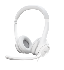 Logitech - H390 Wired Headset for PC/Laptop, Stereo Headphones with Noise Cancelling Microphone, USB-A WHITE