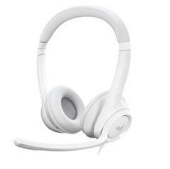 Logitech - H390 Wired Headset for PC/Laptop, Stereo Headphones with Noise Cancelling Microphone, USB-A WHITE