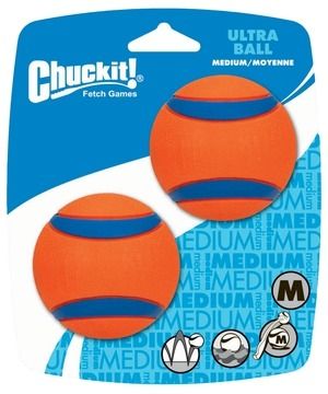 Chuckit - Ultra Ball M 6 cm 2 Pack - (CHUC17001) - Kjæledyr og utstyr