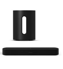 Sonos - Beam  Black (Gen2) &  Sub Mini  Black - Bundle