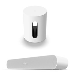 Sonos - Ray - Soundbar Black &  Sub Mini - White - Bundle