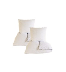 omhu - Set of 2 - Mini Striped Bed Linen - Sand / White