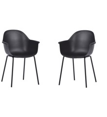 Living Outdoor - Samsoe Garden Chair - Metal/Ocean Plast - Black/Ocean Black - Set with 2. pcs (49244)