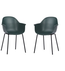 Living Outdoor - Samsoe Garden Chair - Metal/Ocean Plast - Black/Ocean Green - Set with 2 Pcs (49243)