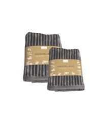 omhu - Set of 2 - Striped Velour Organic Cotton Towels - Grey