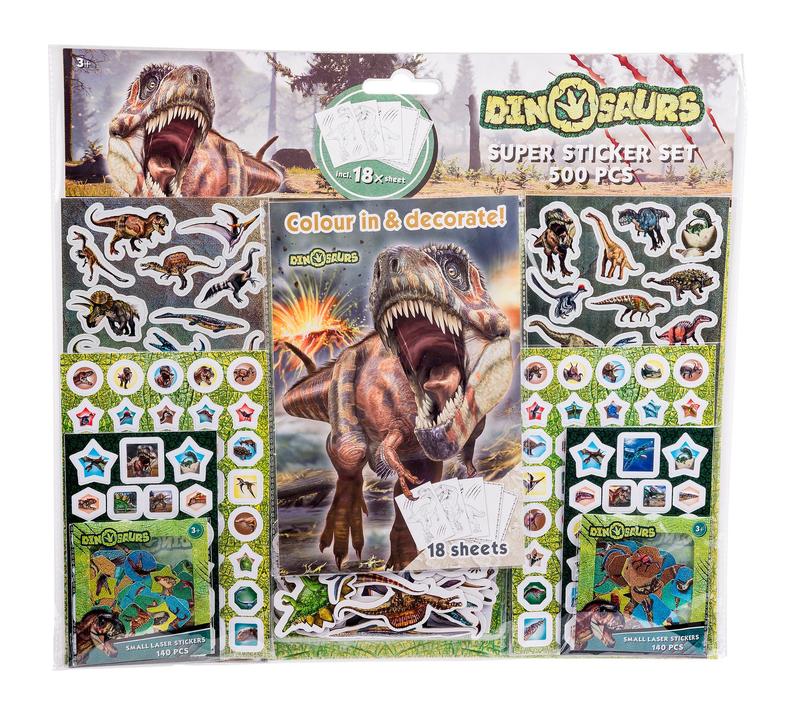 Art Kids - Dino Mega Sticker Sæt (500 Stickers) (32298) - Leker