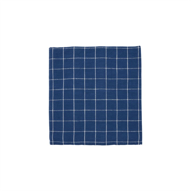 OYOY Living - Grid Tablecloth - Darkblue/White - 200x140 cm (L300764)