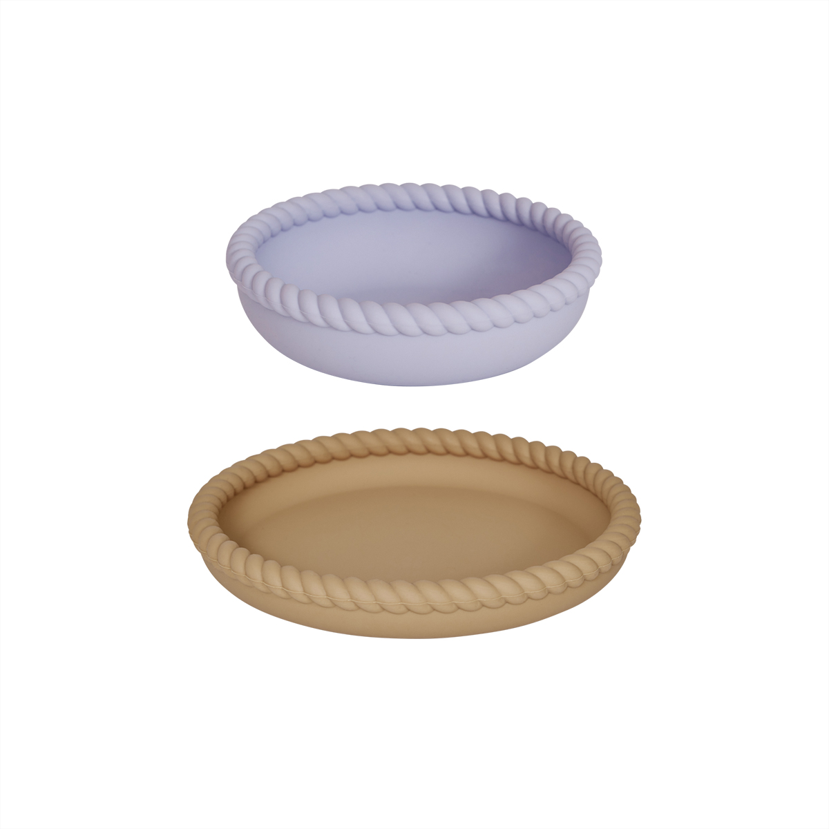OYOY Mini - Mellow Plate&Bowl - LightRubber/Lavender (M107298) - Baby og barn