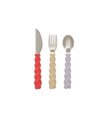 OYOY Mini - Mellow Cutlery - Pack of 3 - Lavender/Vanilla/CherryRed (M107331)