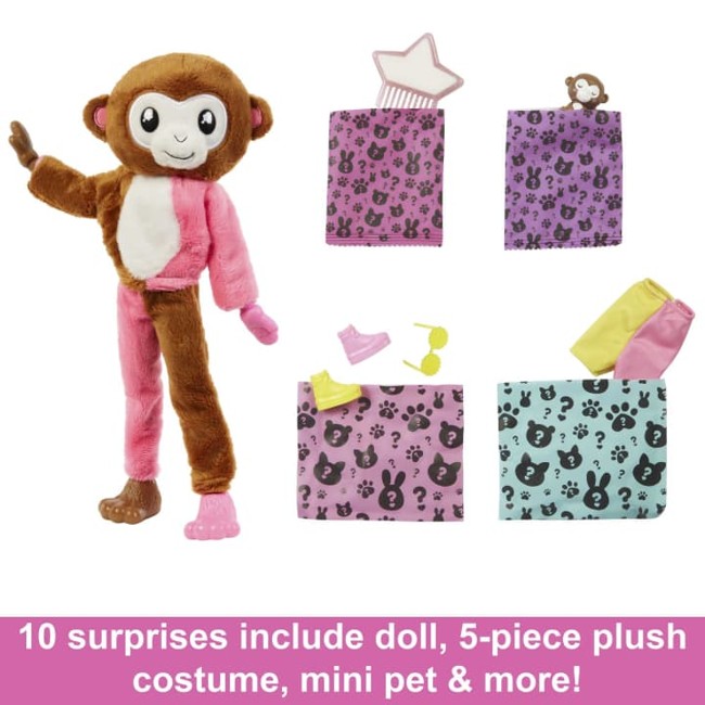 Barbie – Cutie Reveal Jungle Serie – Monkey (HKR01)