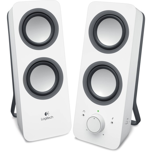 zzLogitech - Z200 Stereo Speakers - SNOW WHITE