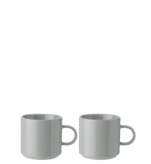 Stelton - Mug with handle 2 Pcs - Light grey