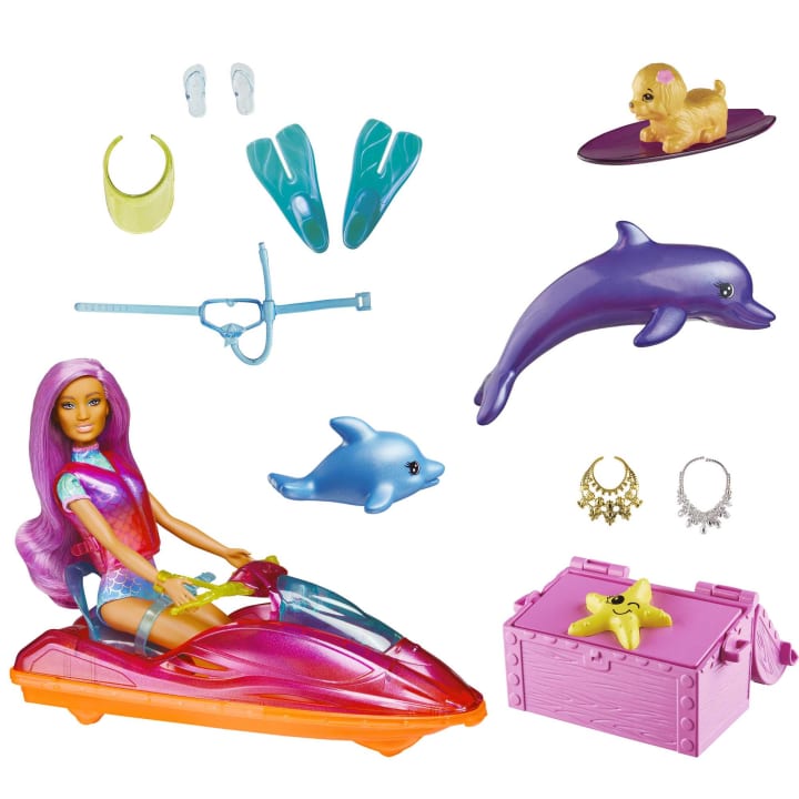 Barbie - Dreamtopia dukke, køretøj og tilbehør (HBW90)