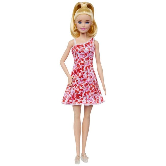 Barbie - Fashionista Dukke - Pink blomsterkjole (HJT02)