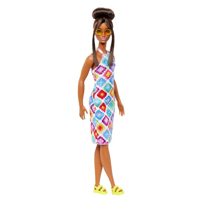 Barbie - Fashionista Doll - Med Knold Og Hæklet Halter Kjole