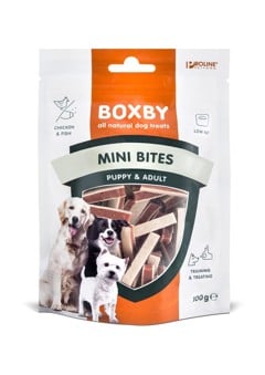 Boxby -  BLAND 4 FOR 119 - Mini Puppy Snack Bites 100g.