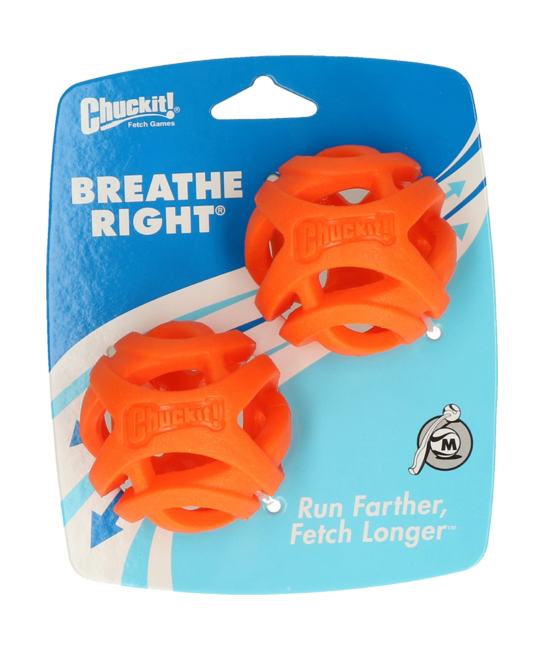 Chuckit - Breathe Right Fetch Ball Medium  6,5cm 2 pk - (CHUC32141)