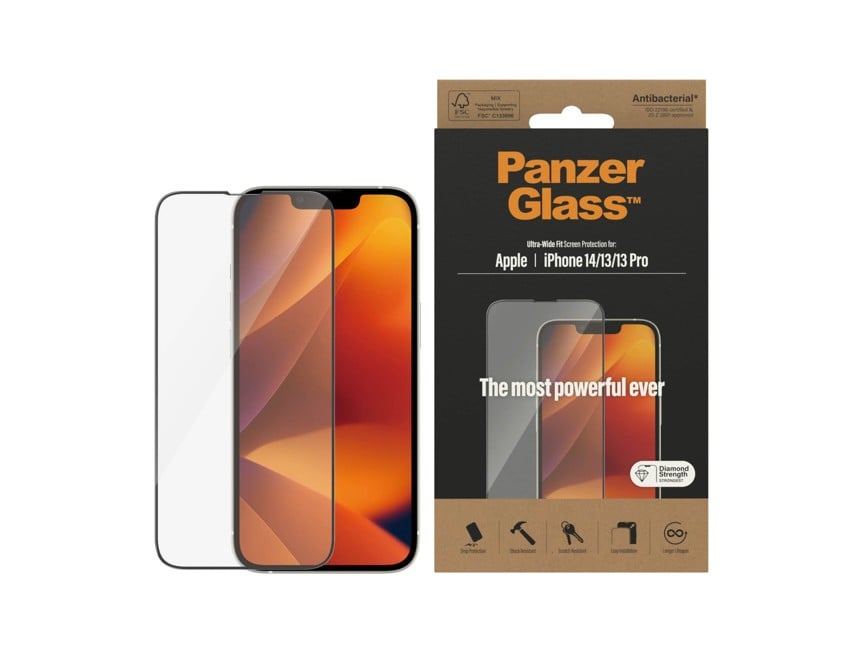 PanzerGlass - Screen Protector Apple iPhone 14 - 13 - 13 Pro - Ultra-Wide Fit