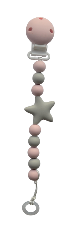 My Teddy - Pacifier Chain Star Pink (28-280083)