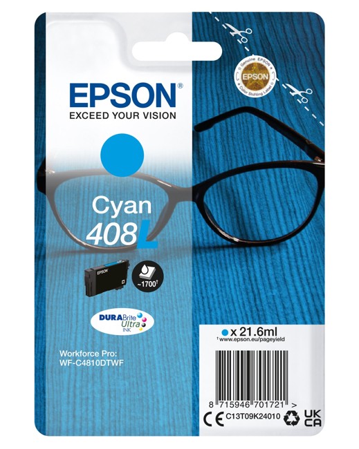 Epson - Epson 408L Cyan Ink cartridge 1.7k