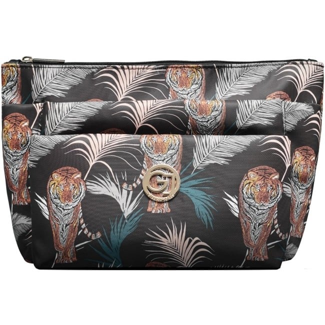 Gillian Jones - 3 Room Cosmetics Bag - Palm Print