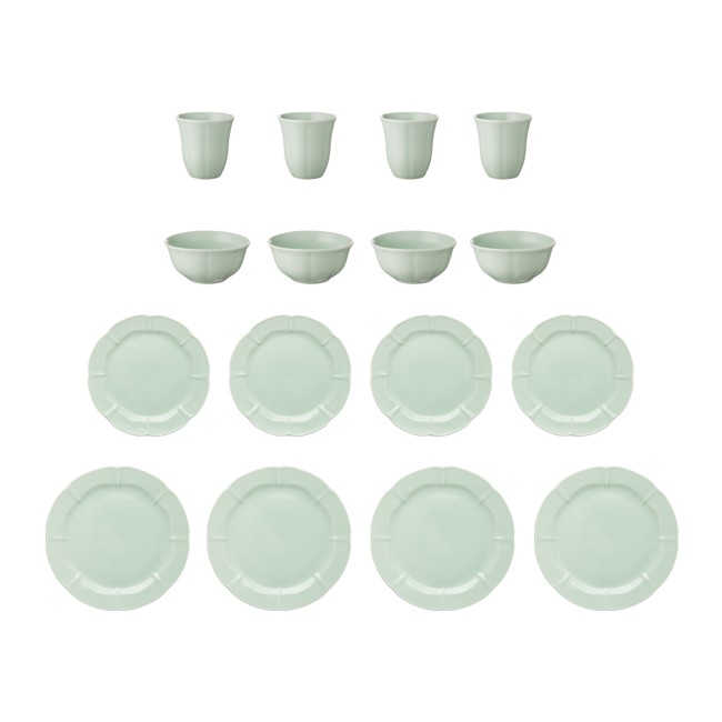 SØHOLM - Solvej tableware set - Minty green (16809ep)