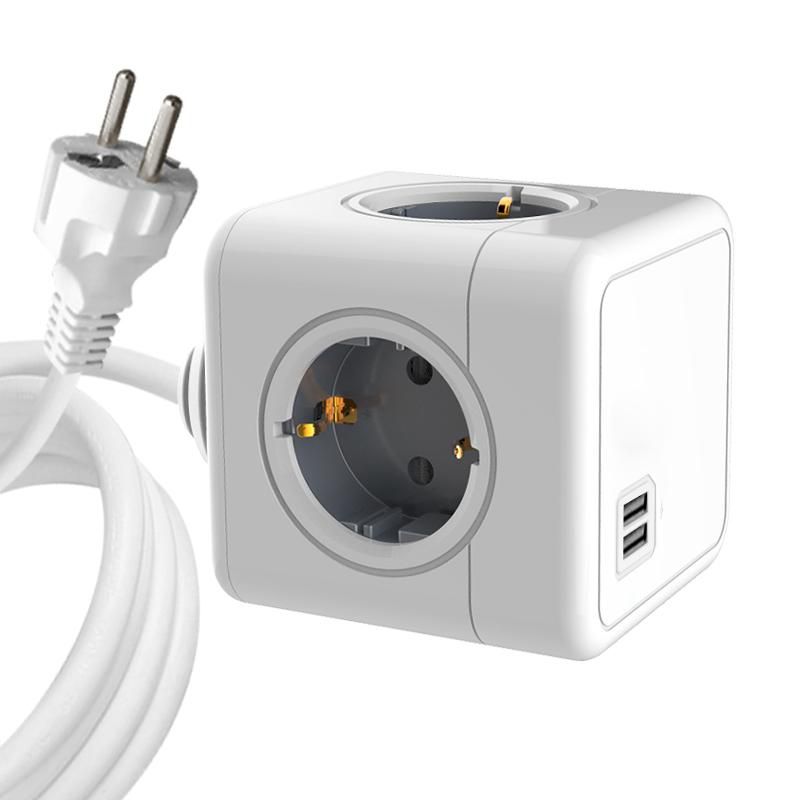 MicroConnect - 4 Way Schuko, 2 USB Ports Power Cube - With 1,5m Cable - Elektronikk