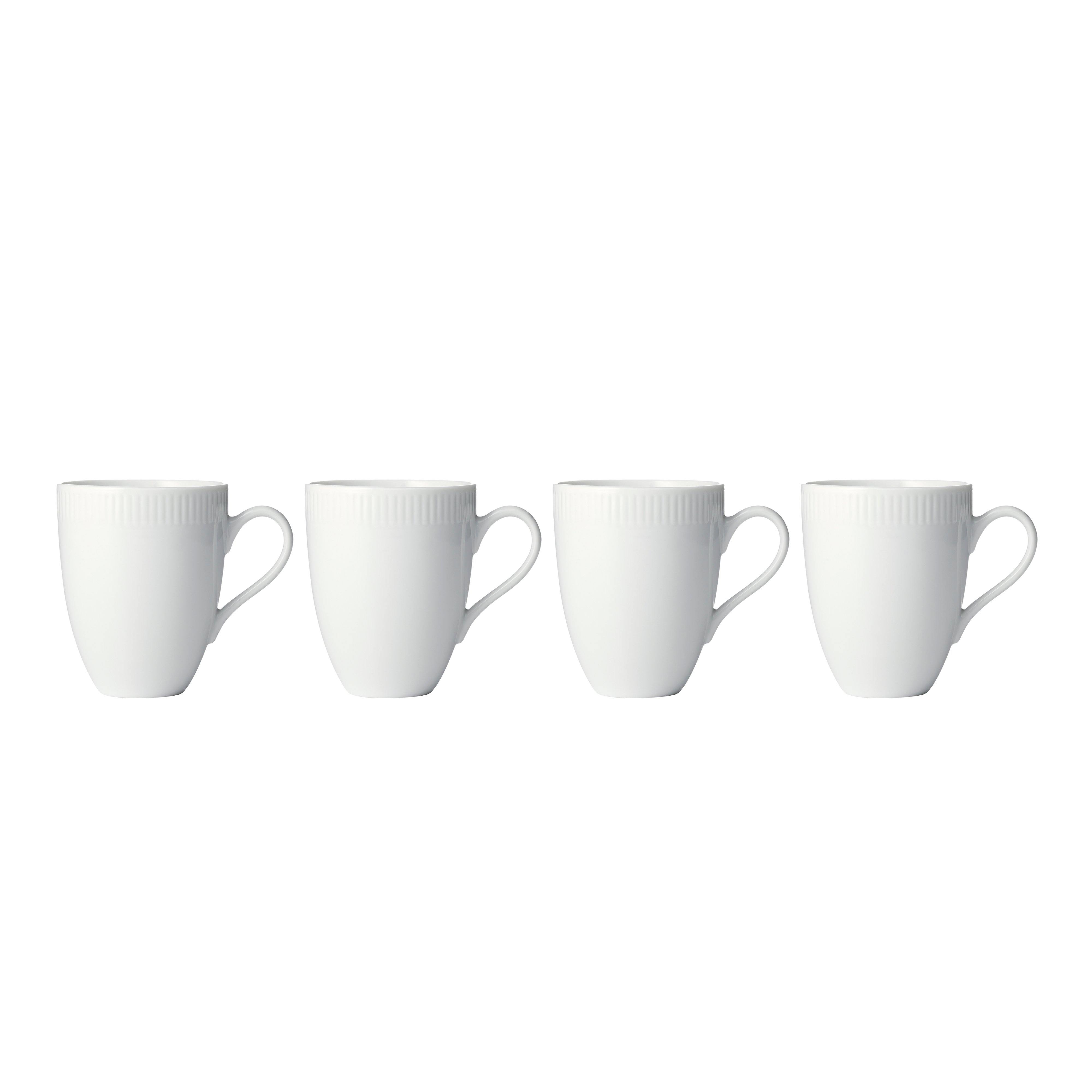 Aida - Relief - Set of 4 - White mugs (35181) - Hjemme og kjøkken