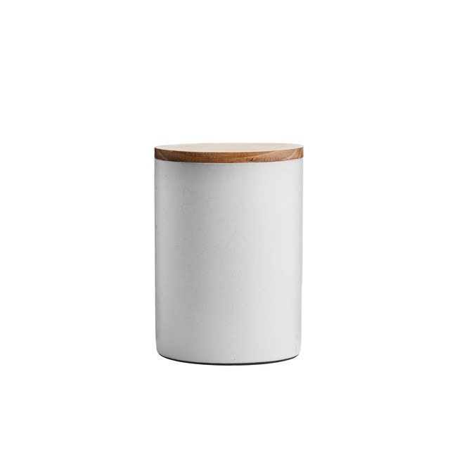 RAW - Arctic white - Canister w/lid teak (16034)