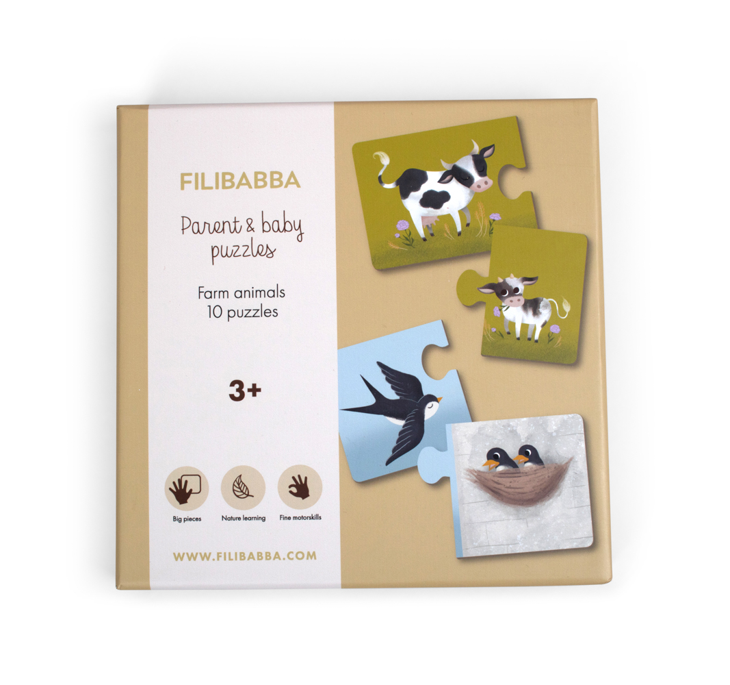 FILIBABBA - Forældre og barn puslespil - Bondegårdsdyr