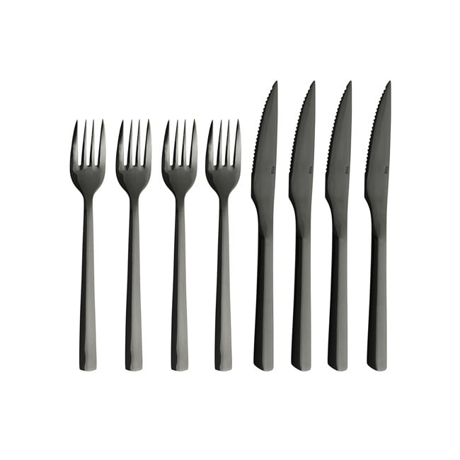 RAW - Steakset - Dishwasher safe - Black coating - 8 pcs (15516)