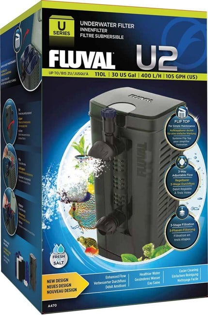 Fluval - Indvendig pumpe U2 400L/T akvarier op til  <110L