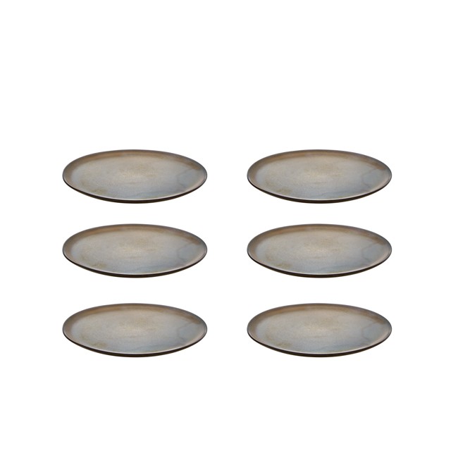 RAW - 6 pcs - Metallic Brown - dessert plate (14964)