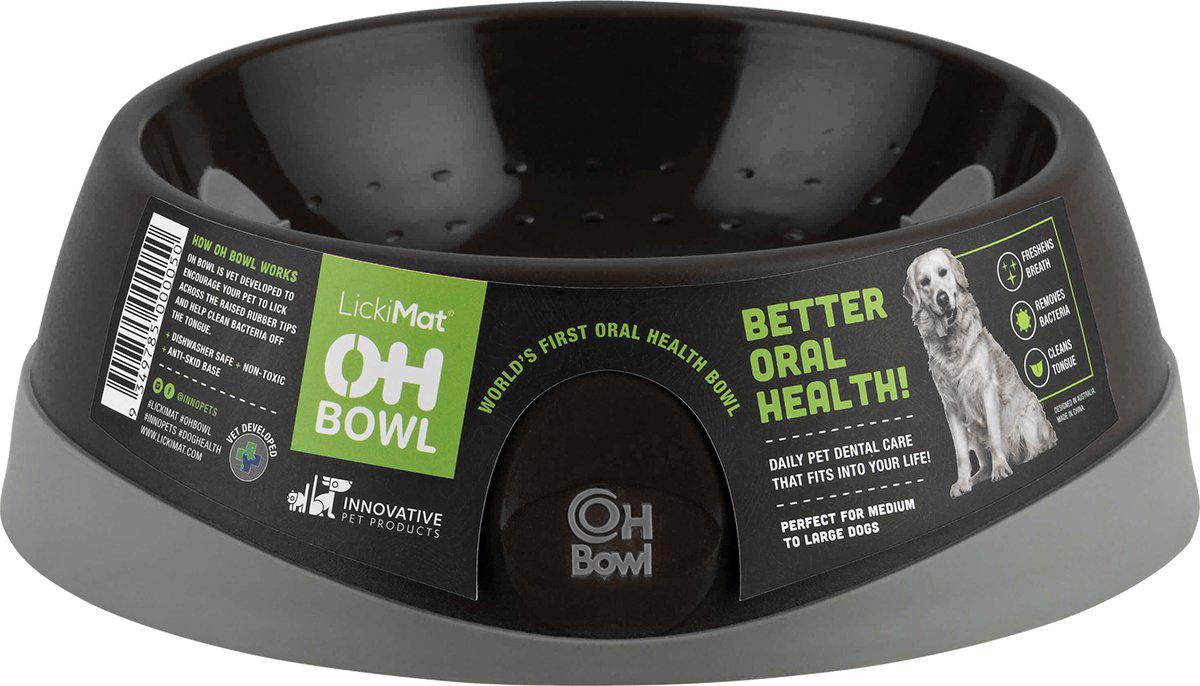 LICKI MAT - Dog Bowl Oral Hygiene Bowl M BlackØ22X7,2Cm - (645.5210) - Kjæledyr og utstyr