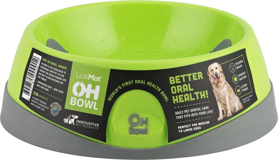 LICKI MAT - Dog Bowl Oral Hygiene Bowl M Green Ø22X7,2Cm - (645.5214)