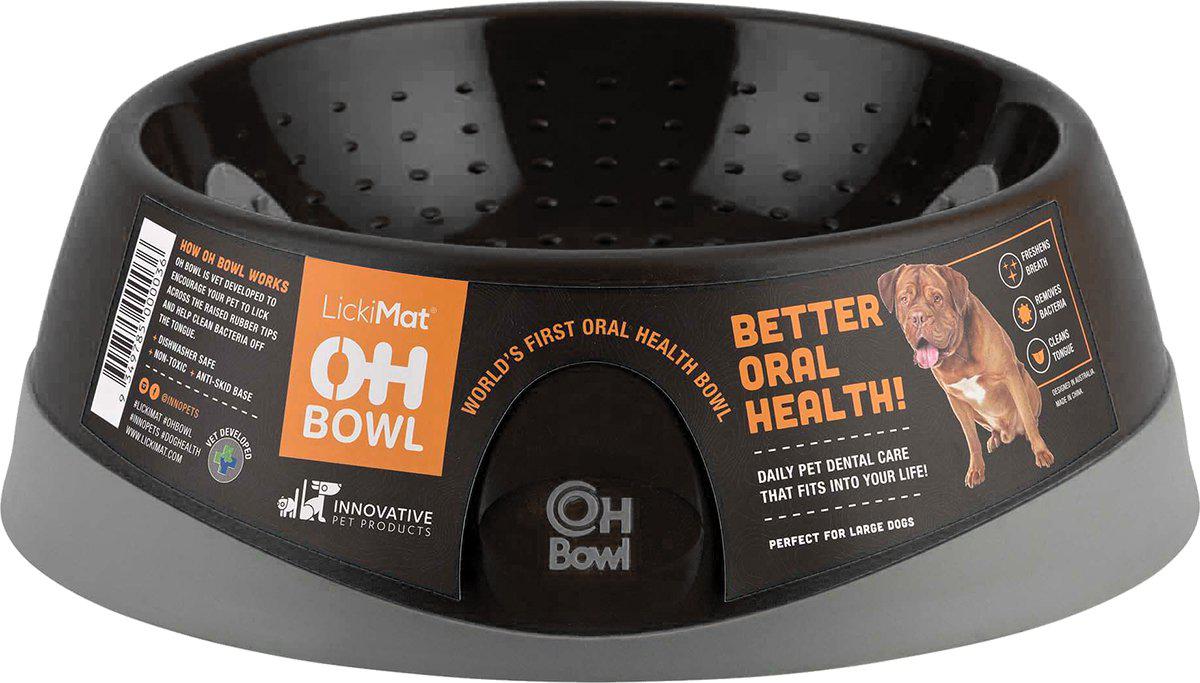 LICKI MAT - Dog Bowl Oral Hygiene Bowl L BlackØ27X9Cm - (645.5220) - Kjæledyr og utstyr
