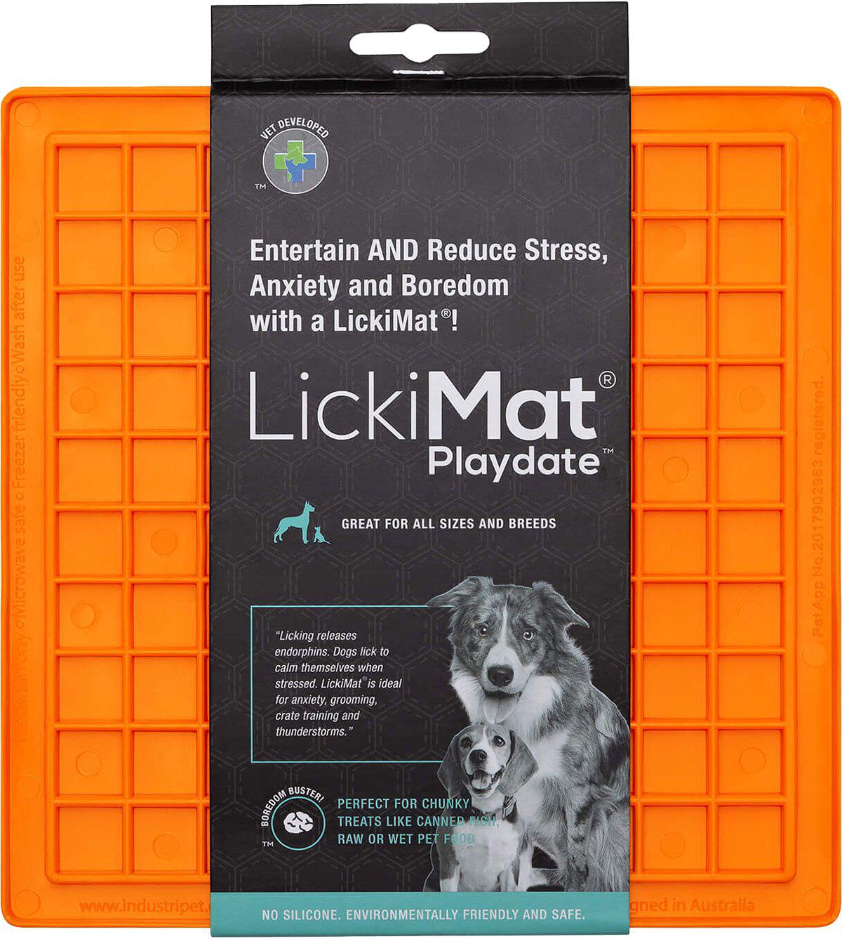 LICKI MAT - Dog Bowl Playdate Orange 20X20Cm - (645.5330) - Kjæledyr og utstyr